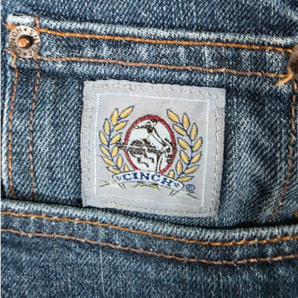 Cinch Mens Jeans 36x34 Silver Label Blue Straight Leg Western Denim Jeans Work - Picture 4 of 10